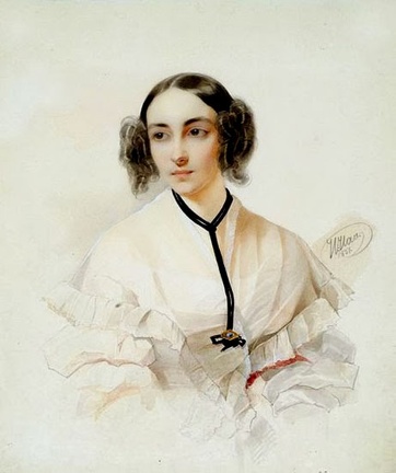 37 Гау В.И. Портрет молодой женщины в белом платье 1837