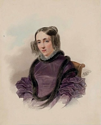 Портрет женщины в фиолетовый платье edorig