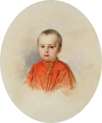 Портрет мальчика в красной рубашке, 1850